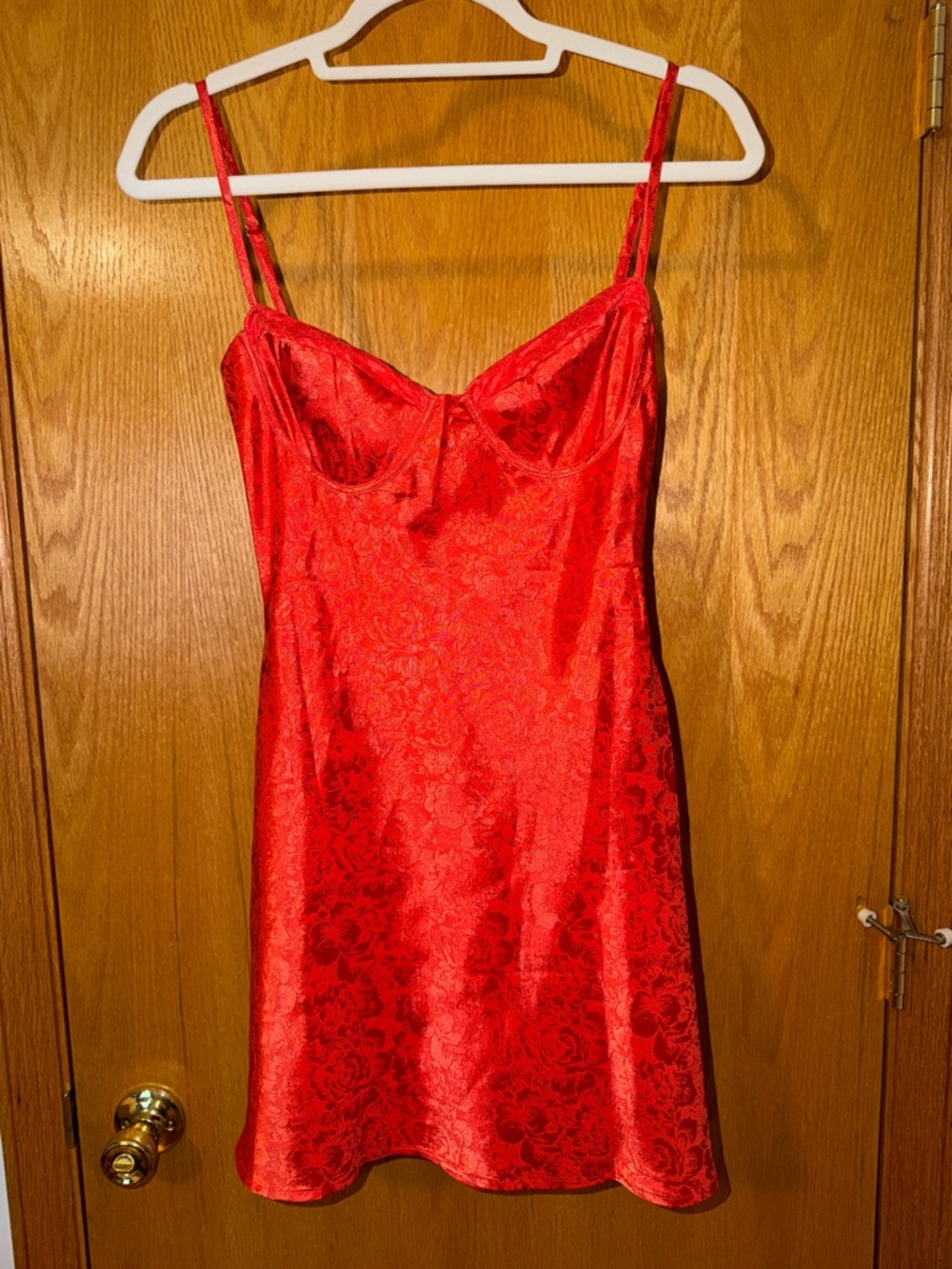 Beginning Boutique Red Satin Dress